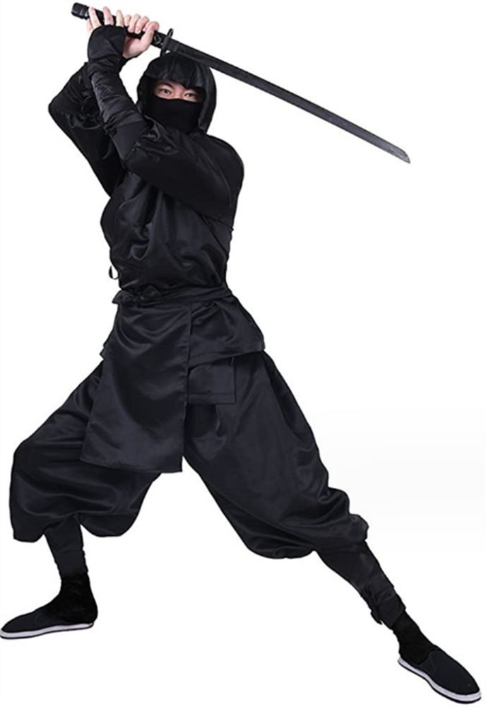 Black Ninja Costume Adult Uniform Suit Cosplay Halloween Party Show Outfits