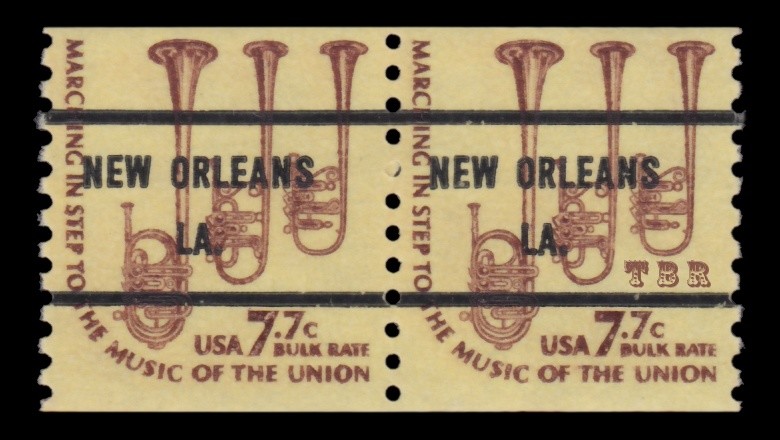 1614a Saxhorns 7.7c NEW ORLEANS LA. Bureau Precancel Americana Pair MNH -Buy Now-image