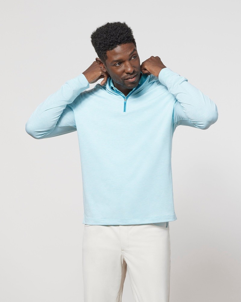 johnnie-O Hybrid Performance 1/4 Zip Hoodie Caicos Size S