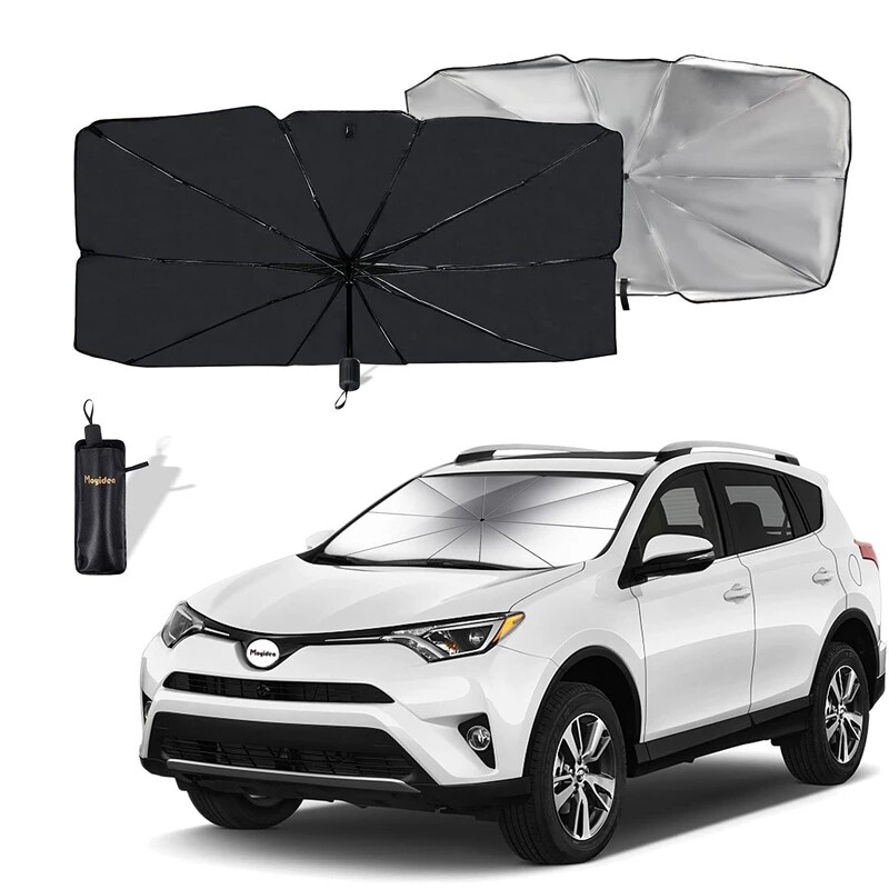 Titanium Silver Car Windshield Sunshade Umbrella for Ultimate UV Protection and Heat Reduction