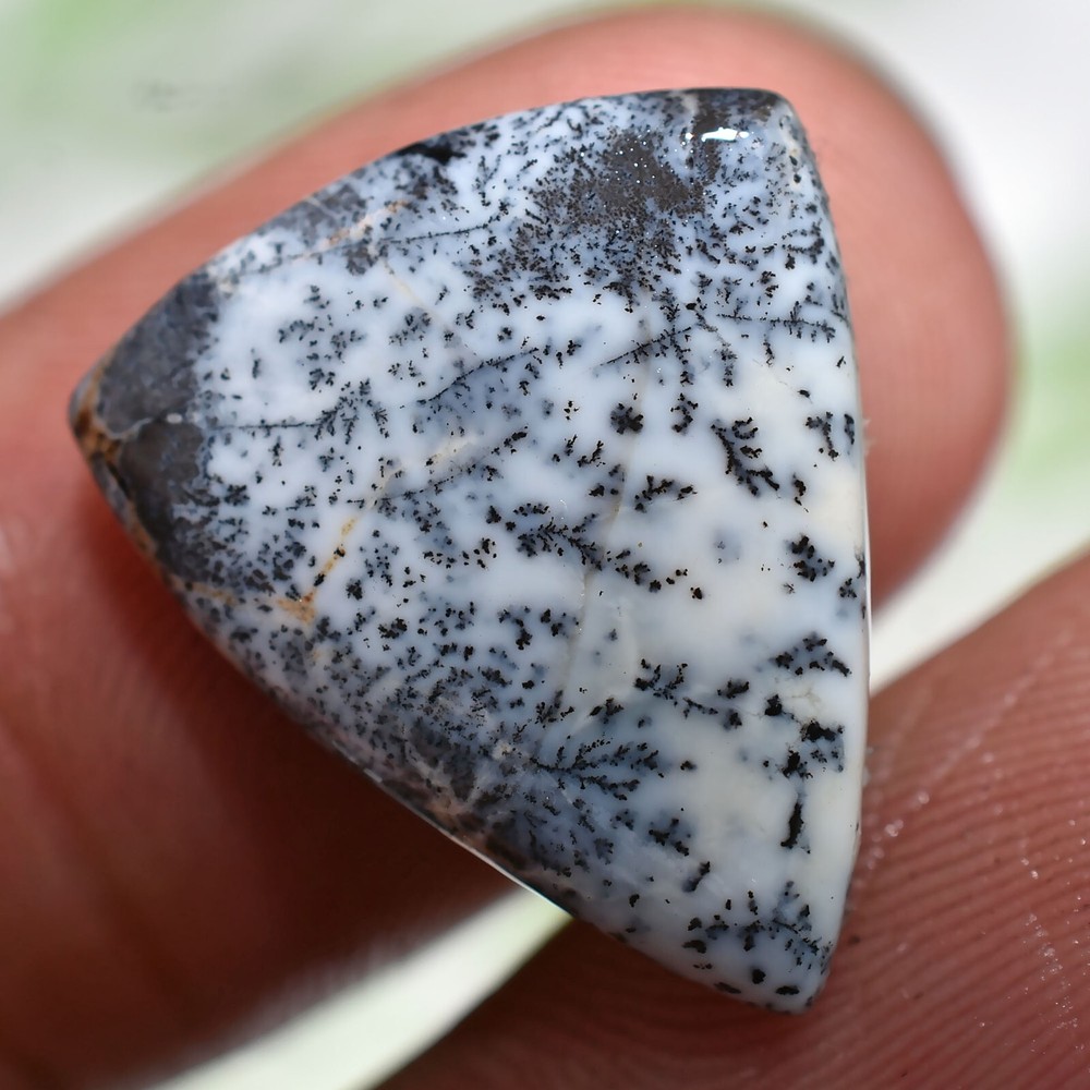 Unique Dendrite Opal Gemstone, Fancy Smooth Polished Flat Back Cabochon,7ct