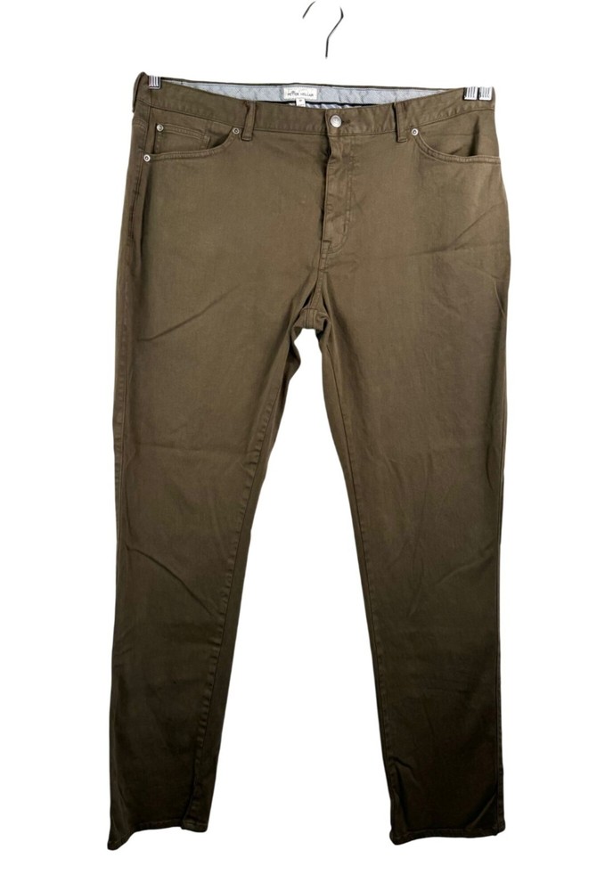 Peter Millar Ultimate Sateen 5-Pocket Pant golf casual Dark brn sz 40