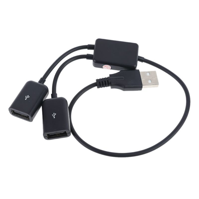 USB 2.0 Male to Dual Female OTG Splitter Hub Cable 13.7in
