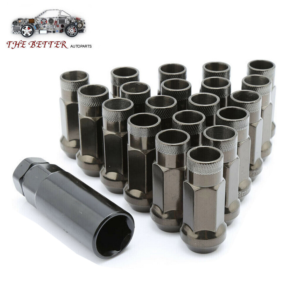 20PCS M12x1.5mm Extended Steel Wheel Lug Nuts 48mm Toyota Tuner Open-Ended