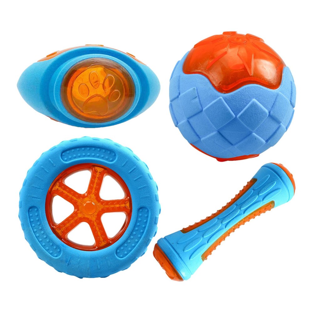 4pcs Set Dog Toys Floating Soft Squeaky Built-in Squeaky Dog Pool Floats Toys