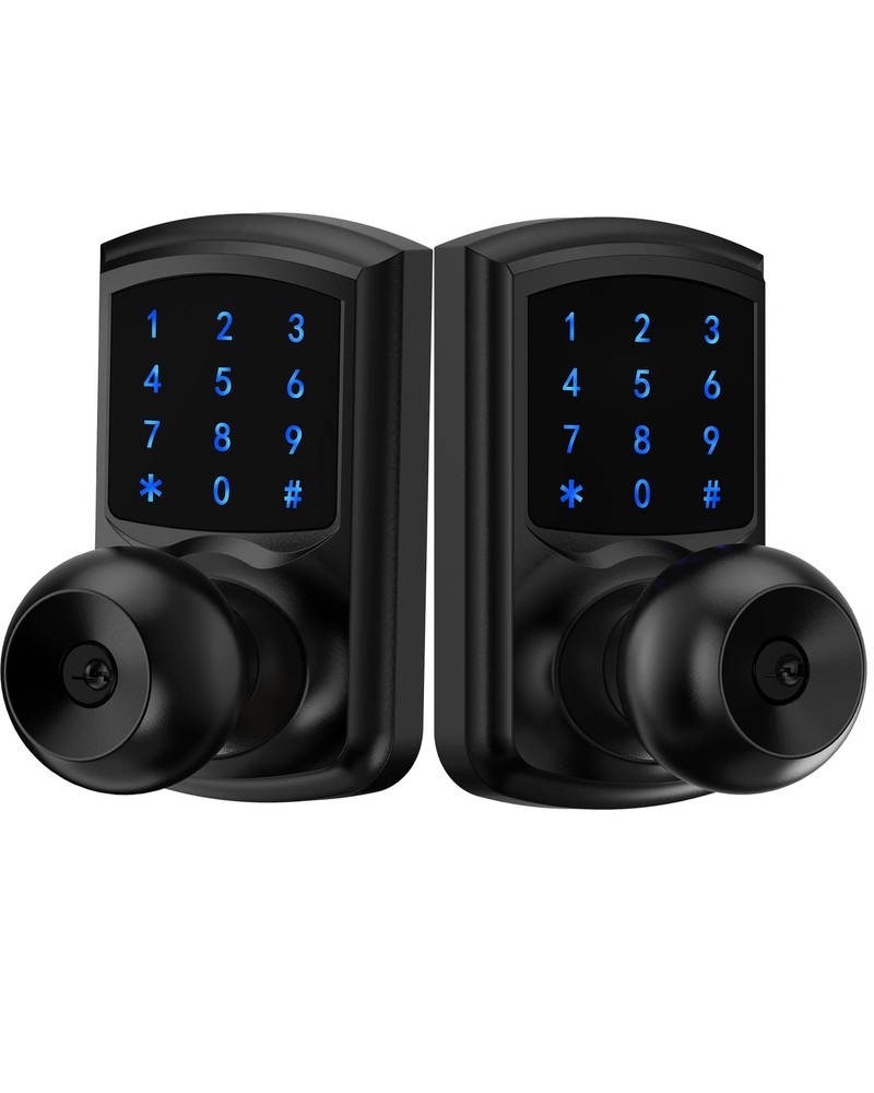 Smart Keyless Entry Door Lock with Touchscreen Keypad and Handle  