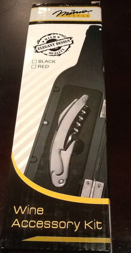 Mimo Style 4-Piece Black Wine Bottle  Accessory Set