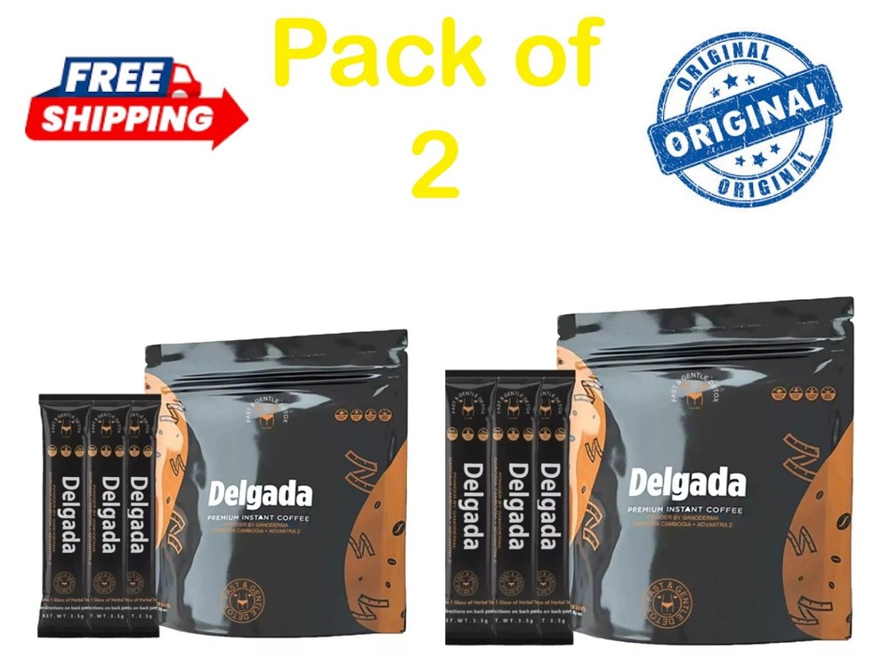Delgada Slimming Coffee with Ganoderma – 25 Energy Sachets for Weight Loss & Wellness  