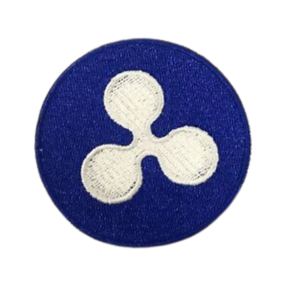 Ripple Crypto Blue Round Iron On Embroidered Patch for Clothes-image