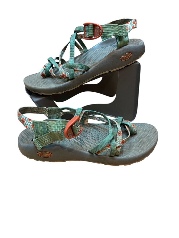 Chaco Z2 Vibram Sports Sandals Classic Hiking Camping Aztec Green Womens Size 10
