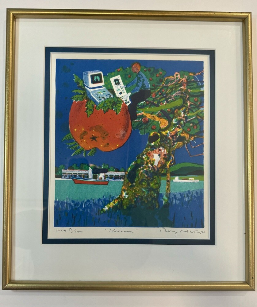 Vintage Gold Framed Art Norse Mythology Idunn Print Apple Macintosh