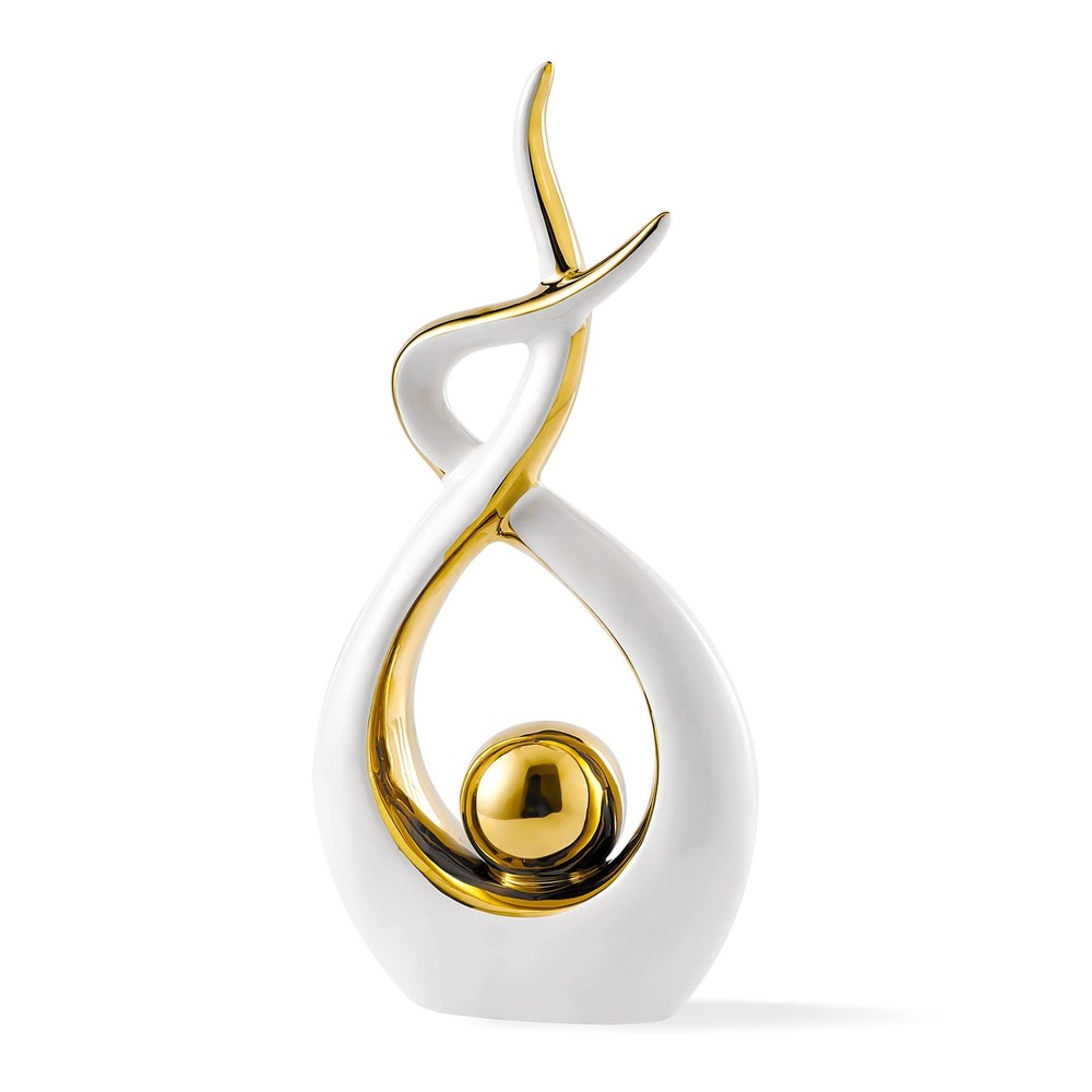 Home Decor Modern Art Ceramic Statue Table Decoration, White Ceramic Home Dec...
