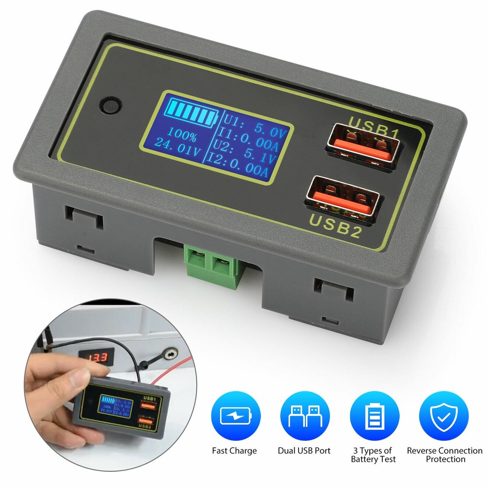 12V 24V Dual USB Car Voltmeter with LED Digital Display Battery Monitor  