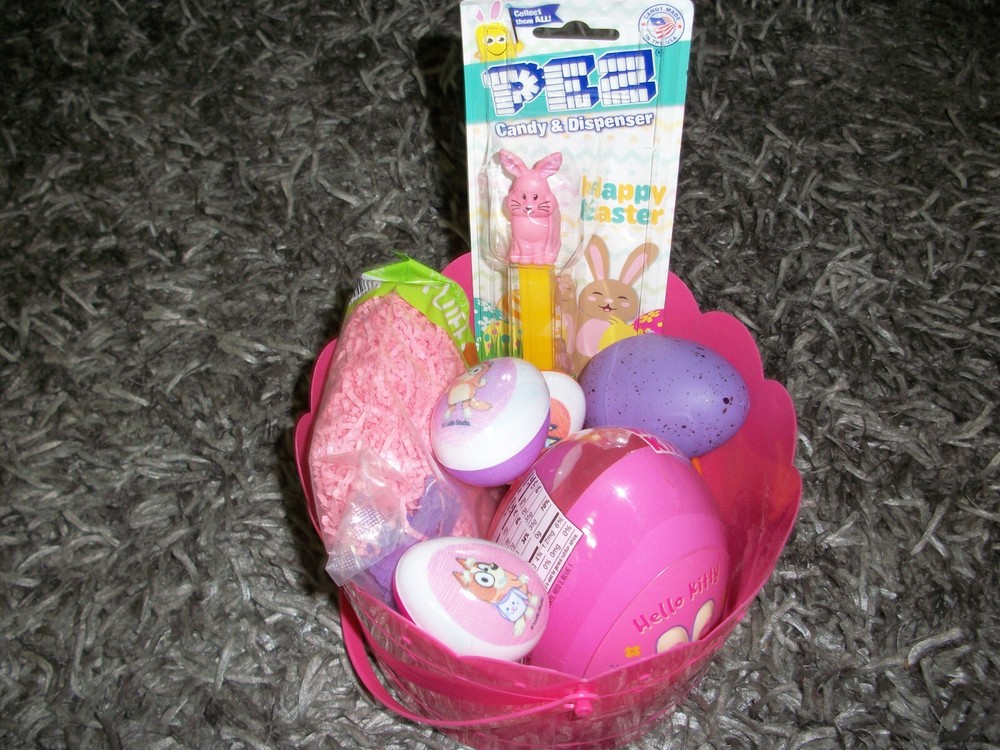 Prefilled Easter Gift Basket with Candy and Toys for Kids