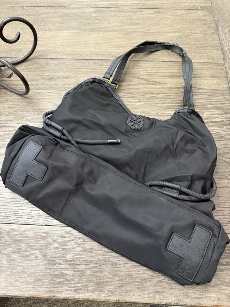 TORY BURCH Black Scout Nylon Large Tote Bag