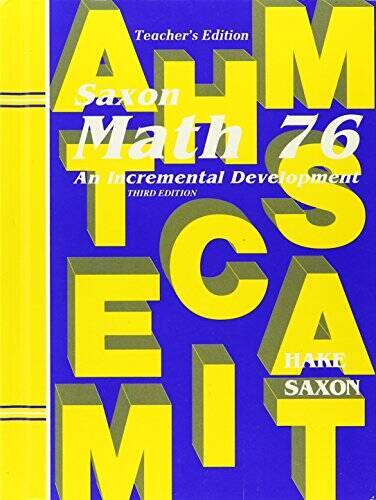 Math 76 Teachers Edition Hardcover Incremental Development in Excellent Condition