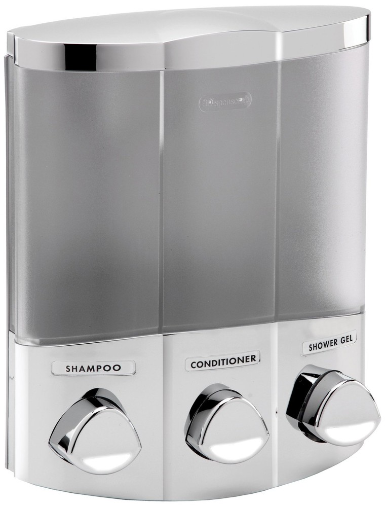 Products 76344-1 Euro Series TRIO 3-Chamber Soap and Shower Dispenser, Chrome