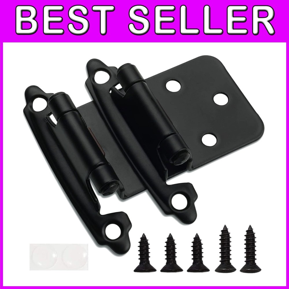 Matte Black Kitchen Cabinet Hinges 50 Pack