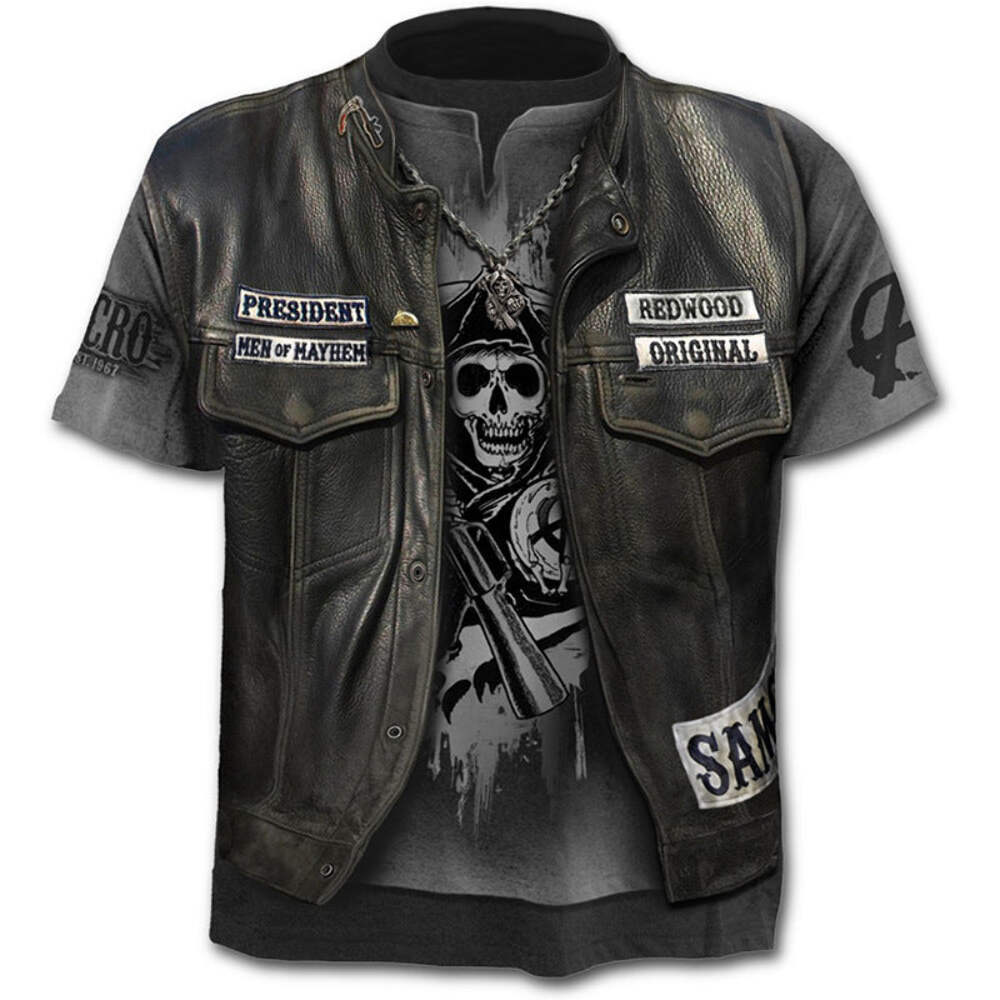 Fashion Horror Skull Cross-Border T-Shirt European Code Digital Printing Men'S S-image