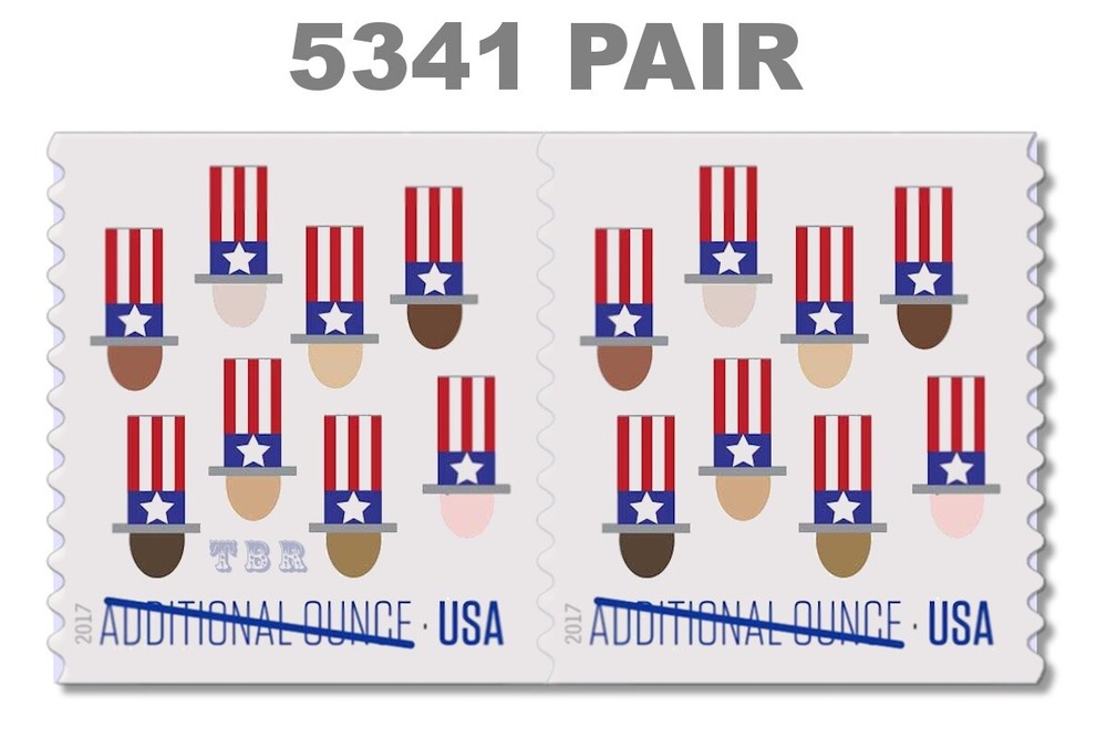 5341 Uncle Sam’s Hat (15c) Additional Ounce Attached Coil Pair 2019 MNH -Buy Now-image
