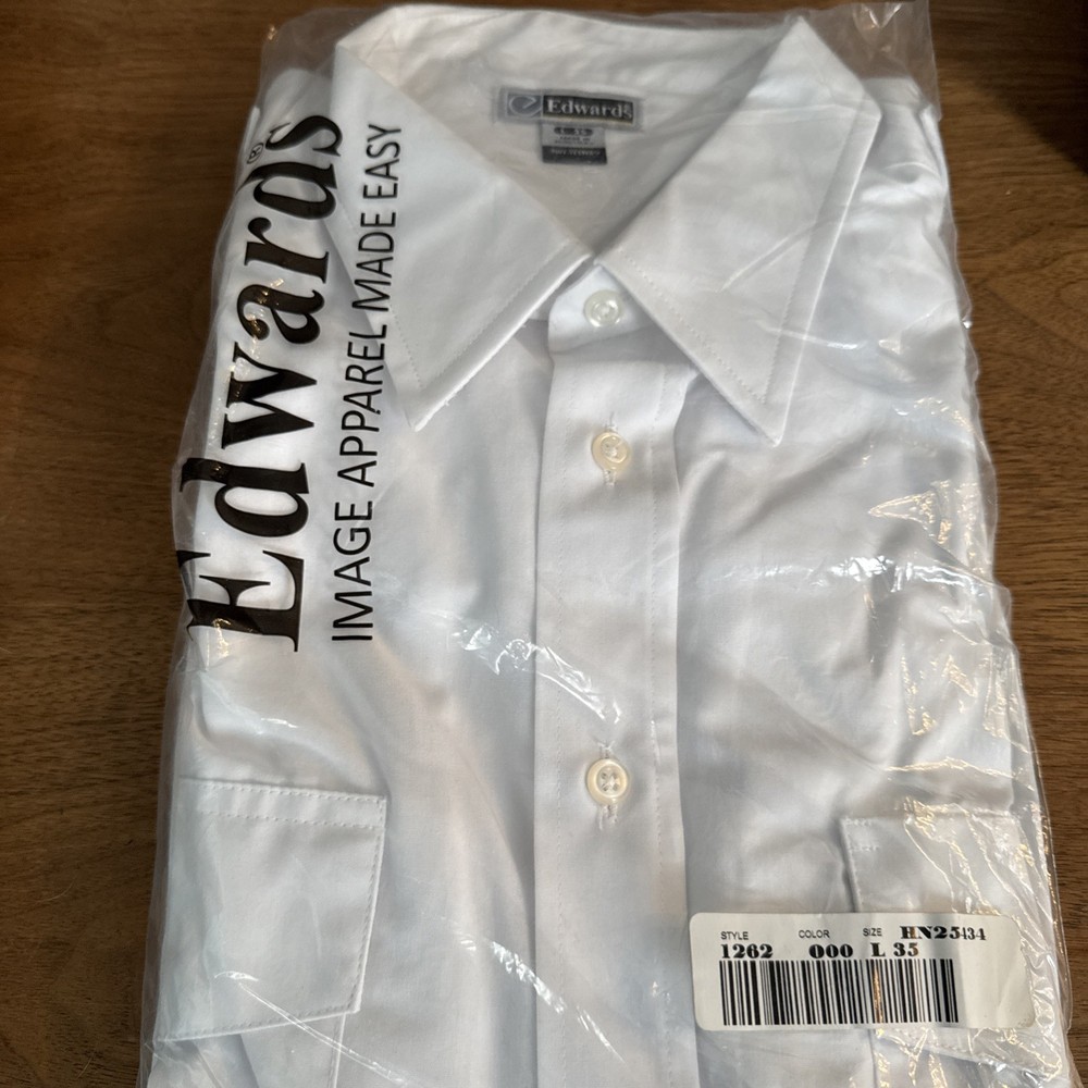 Edwards 1262 Mens White Navigator Shirt Large Size 35