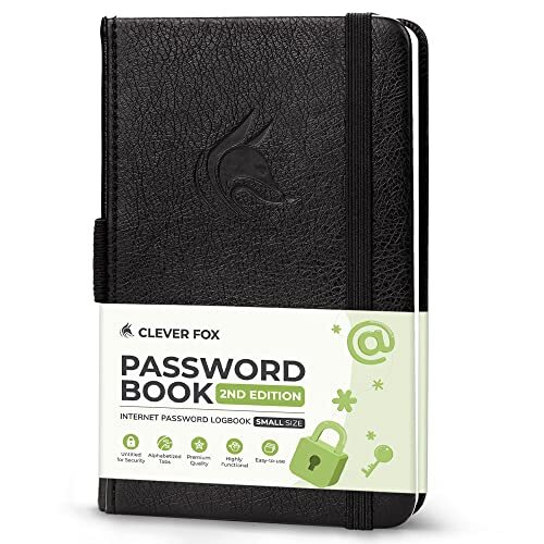 Compact Black Password Book 2nd Edition – 3.5 x 5.6