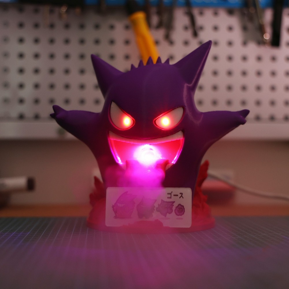 Gastly 3D Printed Pokemon Luminous New Ver Humidifier Cool Desk Decor Handmade