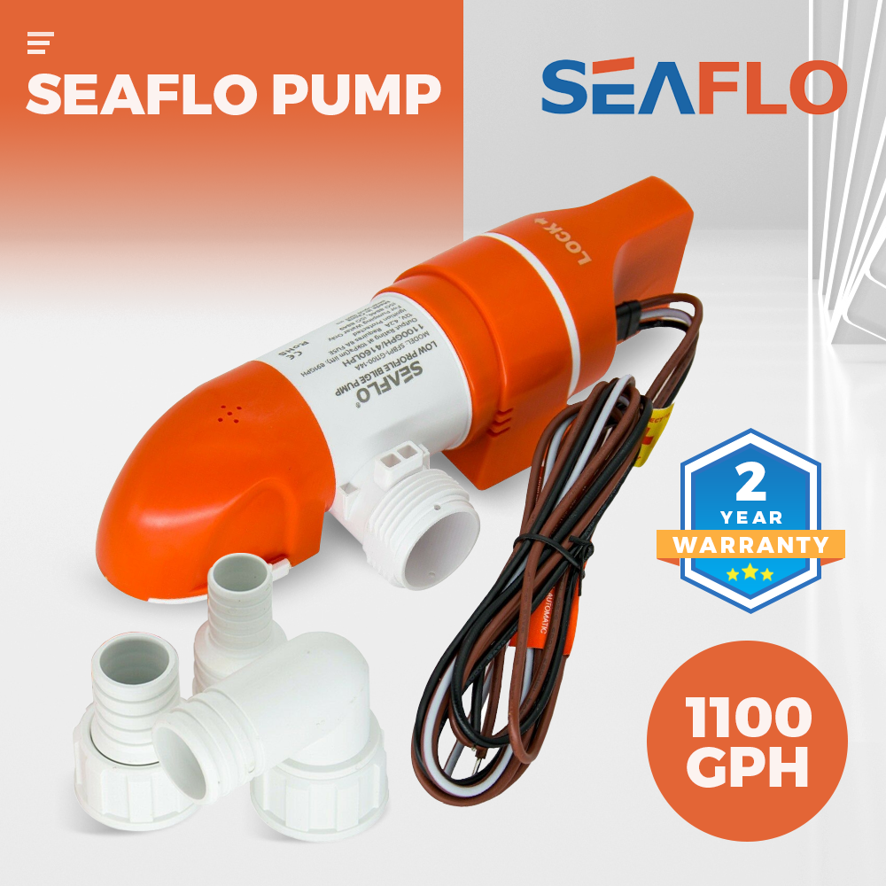 SEAFLO Bilge Pump Automatic Boat Marine Water Pump Low Profile 12V 1100GPH