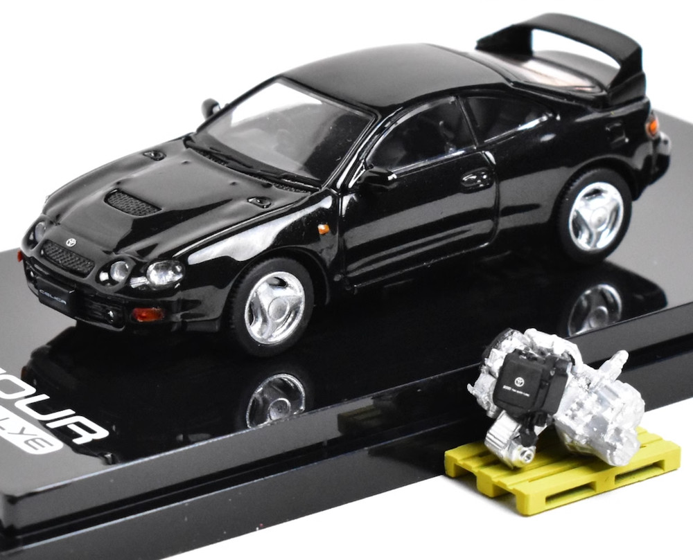 HobbyJapan 1:64 Black Celica GT Rallye Engine Sports Model Diecast Metal Car