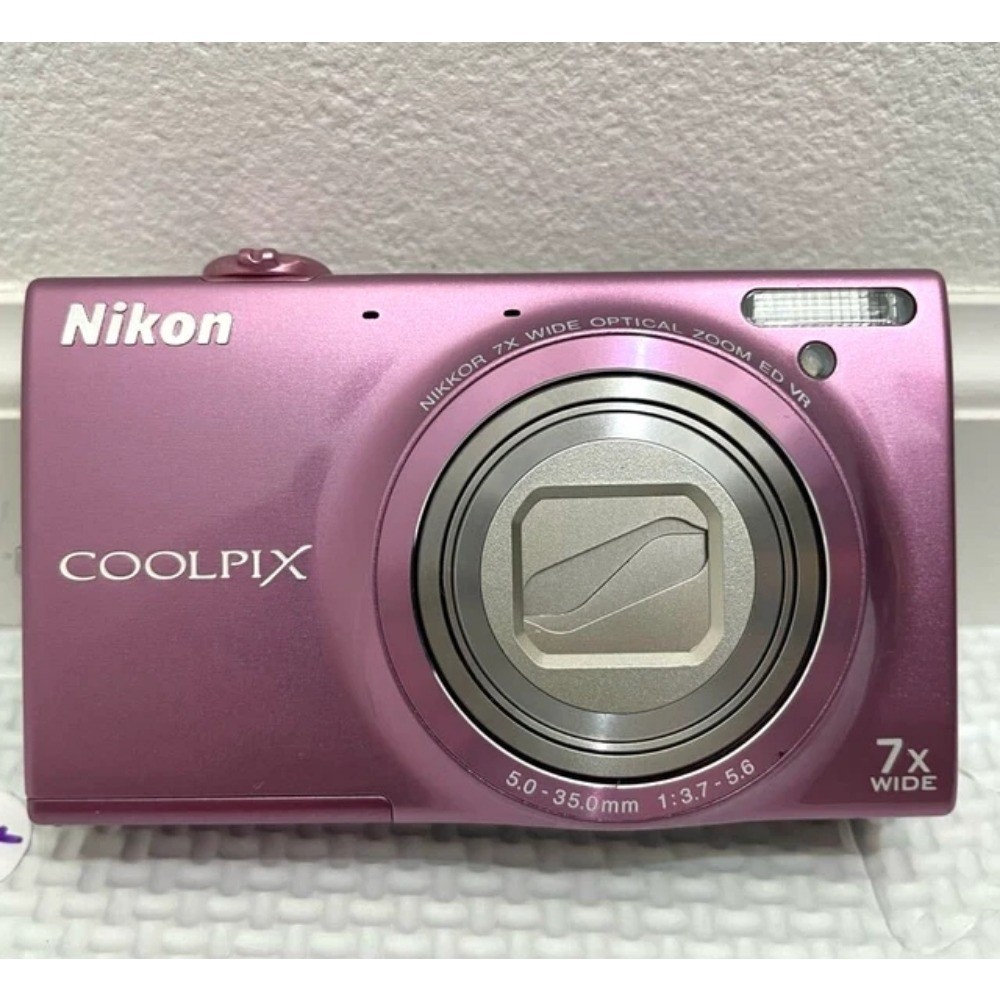Nikon COOLPIX S6100 CCD digital camera Pink 16MP 7x optical zoom Built-in Flash