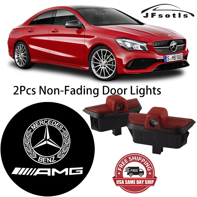 2Pcs No Fading Door welcome Projector light For Mercedes C260 C300 C43 C63 C280
