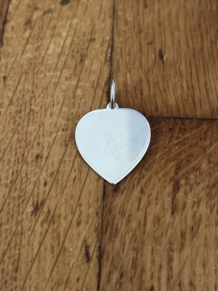 VINTAGE! TIFFANY & CO. LARGE STERLING SILVER BLANK HEART TAG CHARM