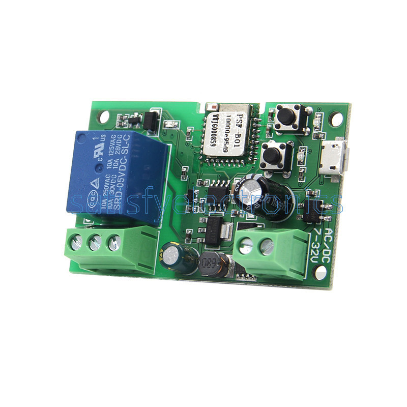 WiFi Smart Switch Relay Module 5V-12V for Home Automation via Phone App