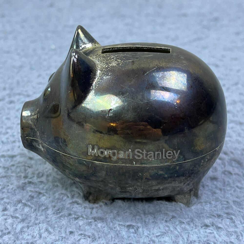 Morgan Stanley Banking Logo Financial Metal Piggy Bank for Coins Savings Box 4
