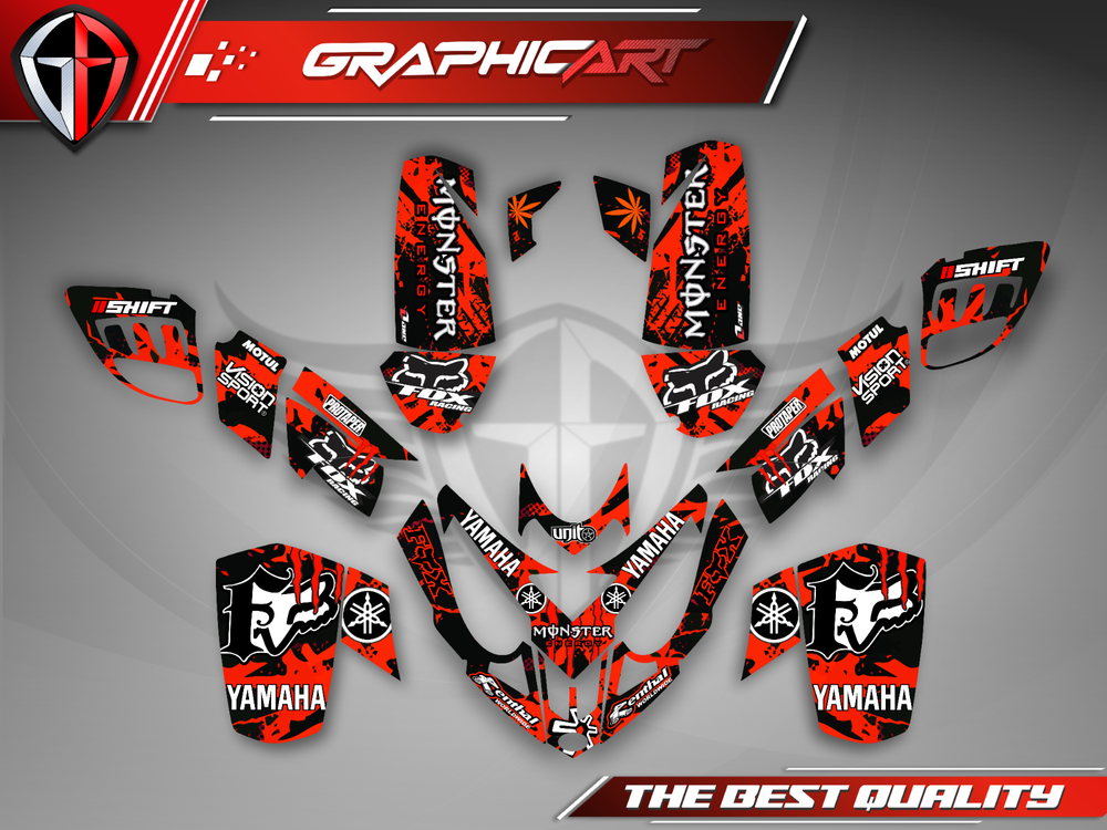 Polaris Predator 500 Full Graphics Kit - Durable Premium Vinyl Decals for All Years