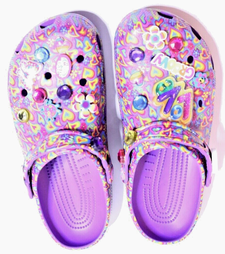 Crocs Lisa Frank Classic Purple Crocs -Unisex - Women 11 , Mens 9