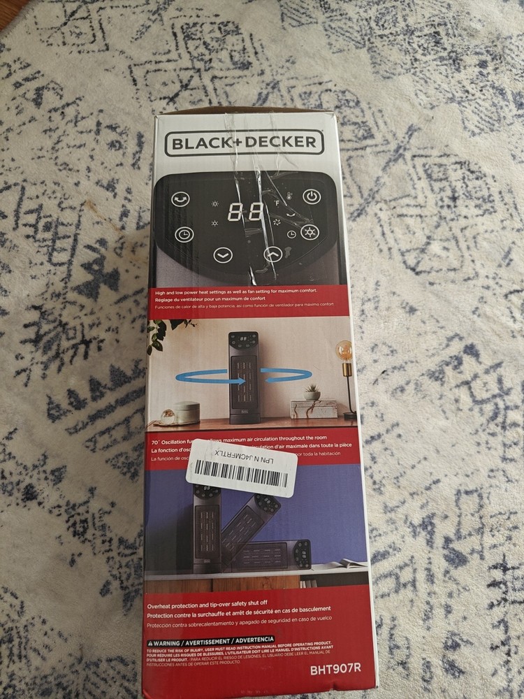 Black And Decker Ceramic Vertical Or Horizontal Heater With Internal Oscillation