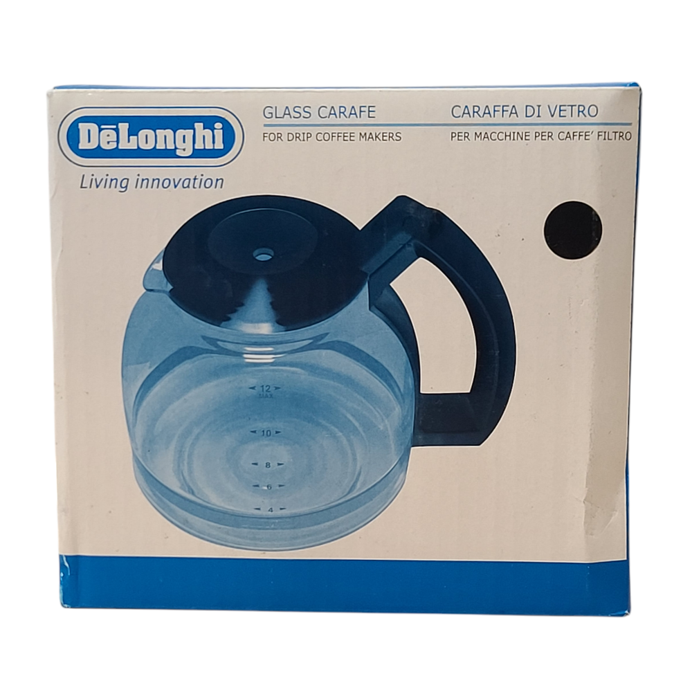 Delonghi 12 Cup Replacement Glass Carafe - Black *New*