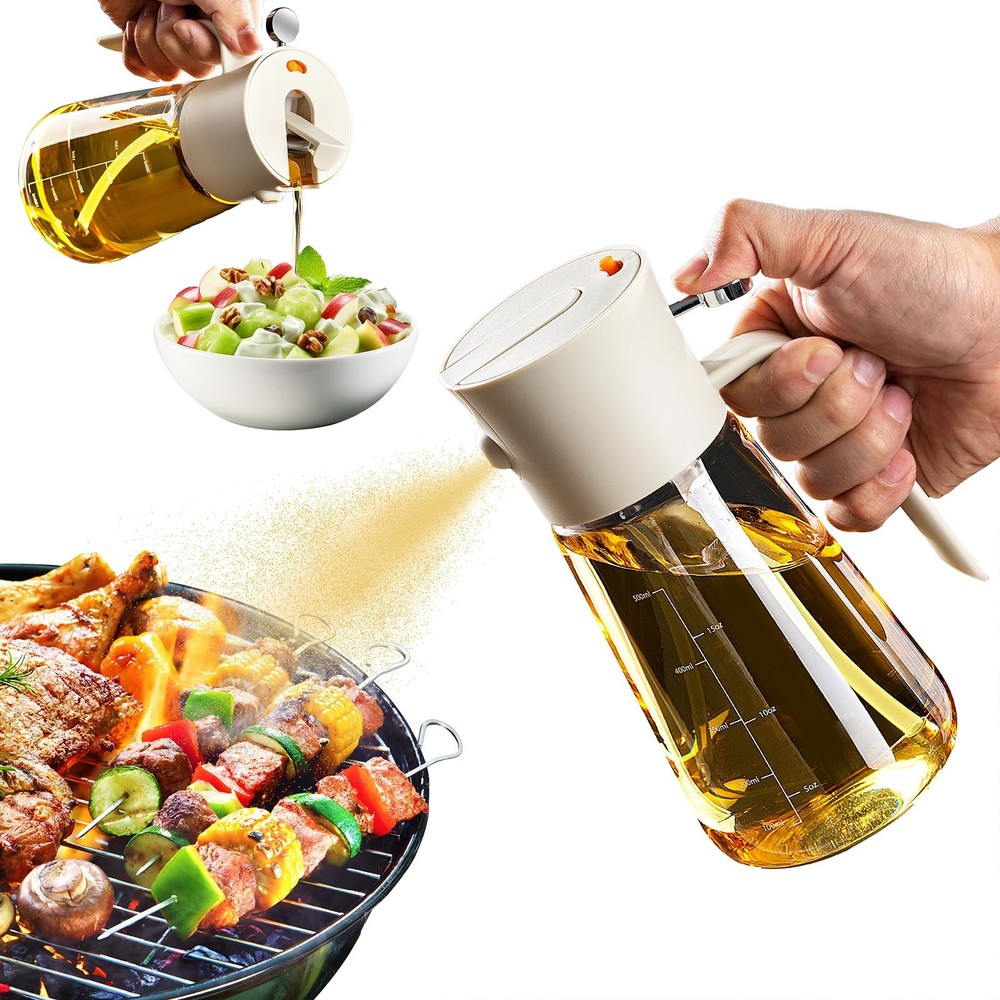 500ml 2-in-1 Olive Oil Dispenser Bottle with Sprayer Function