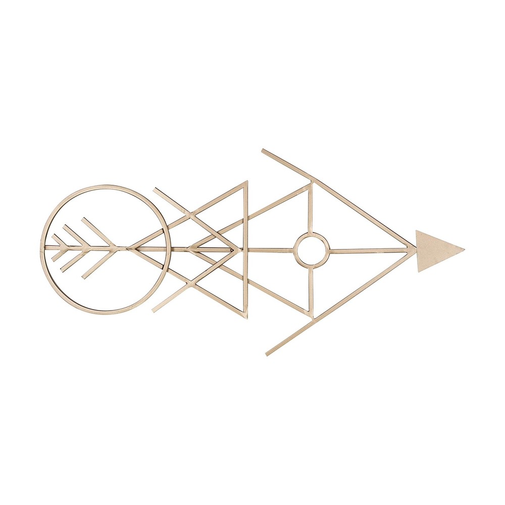 Benta Modern Arrow Metal Wall Art Plaque, Gold