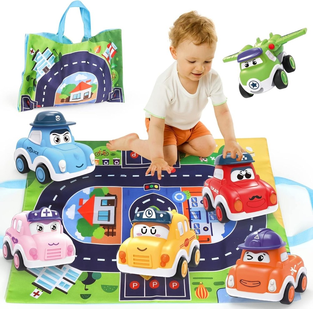 Coches de bebé para niño de 1 año con mini camiones extraíbles y divertidos