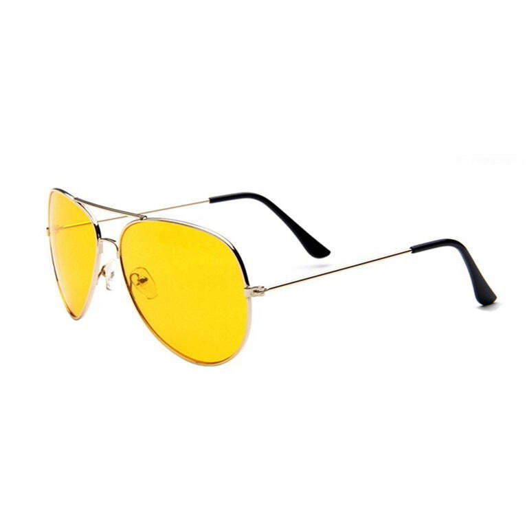 Metal Frame Ocean Film Sunglasses with Yellow Tint for Night Vision
