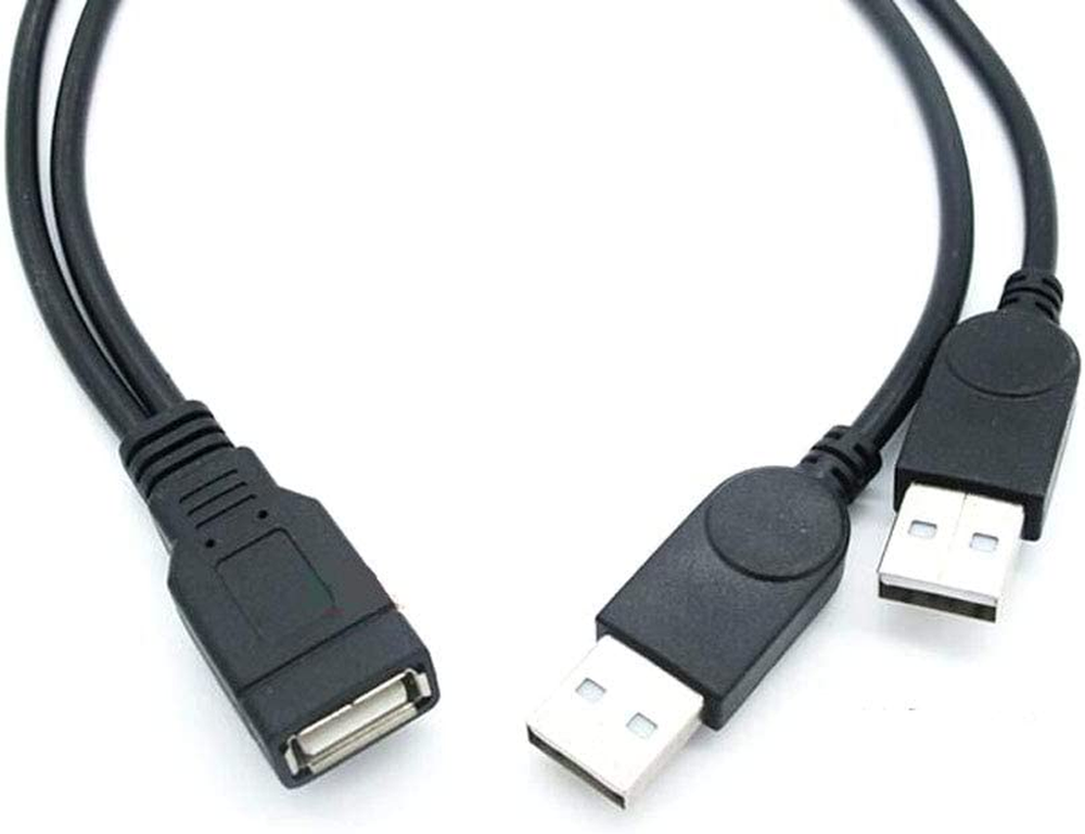 30cm USB 2.0 Y Splitter Cable - 1 Female to 2 Male Extension for Data and Charging  