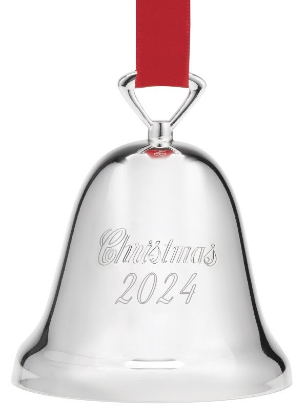Reed & Barton 2024 Silver Plate Bell Ornament NIB Damaged Box