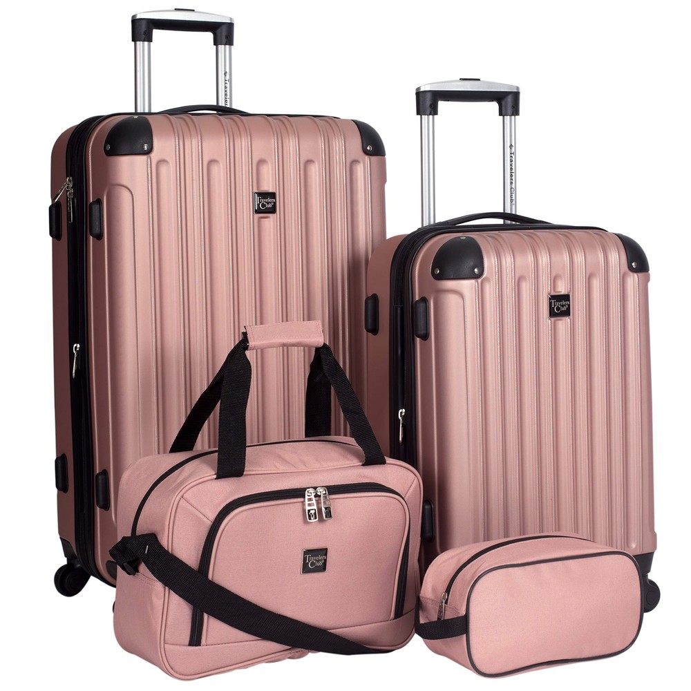 Midtown Hardside Luggage Travel, Rose Gold, 4-Piece Set