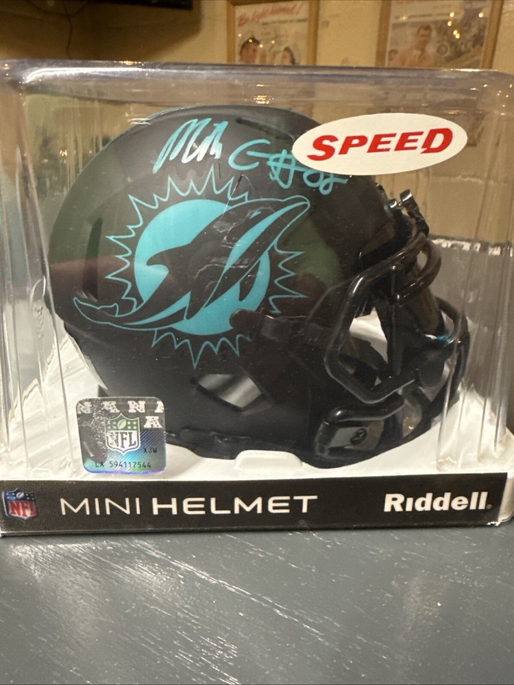 MIKE GESICKI SIGNED MIAMI DOLPHINS ECLIPSE MINI HELMET RARE BECKETT TIGHT END