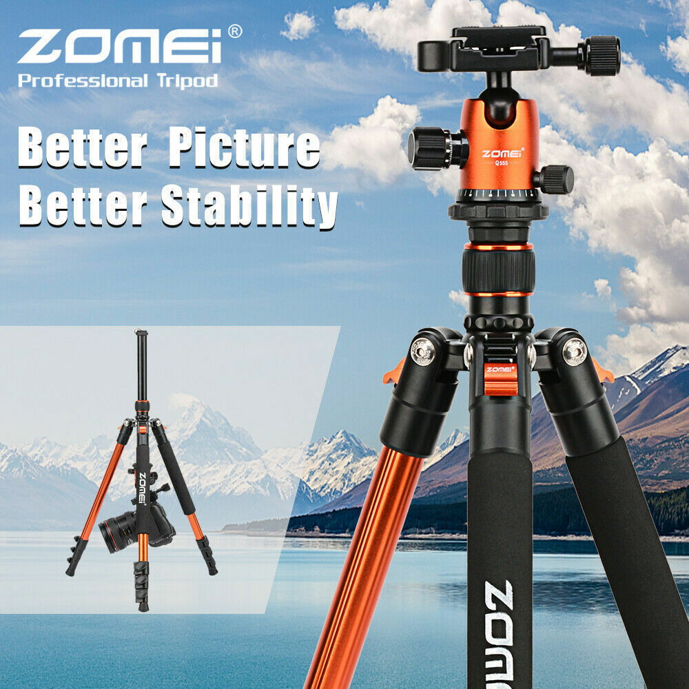 ZOMEI Q555 Professional Aluminium Tripod&Ball Head Travel for Canon Nikon Camera