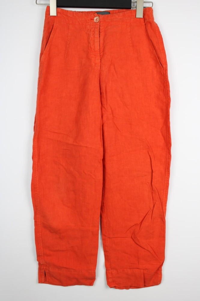 OSKA Orange Linen Regular Wide-Leg Relaxed Dress Pants Size 0 / W 26