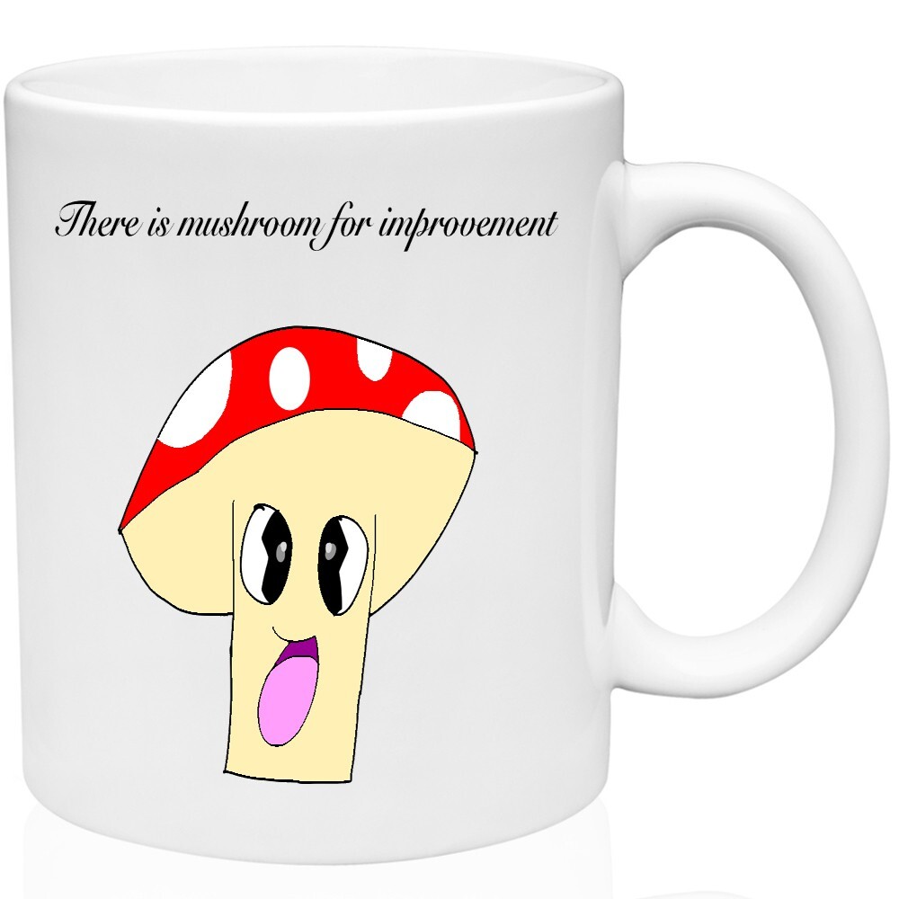 Personalized Mushroom Gift Mug 11oz Ceramic Coffee Cup with Fun Pun-image