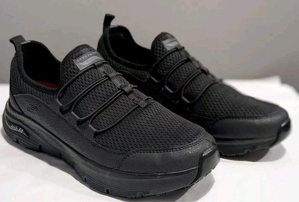 Skechers Arch Fit Women's Size 11 108063W Black Work Slip Resistant EUC